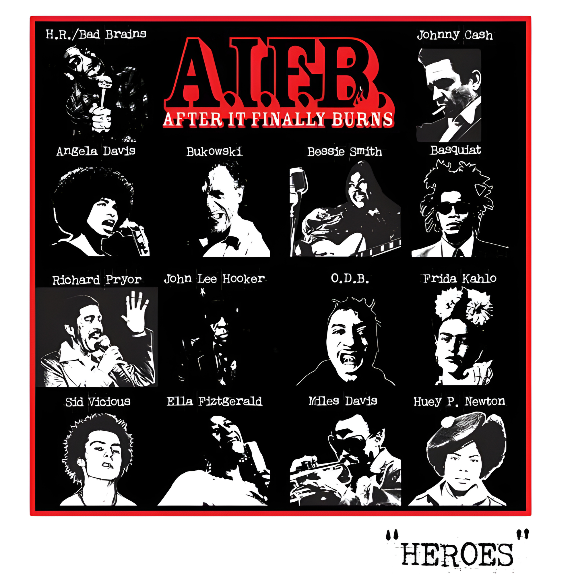 A.I.F.B. graphic with childhood hereos 