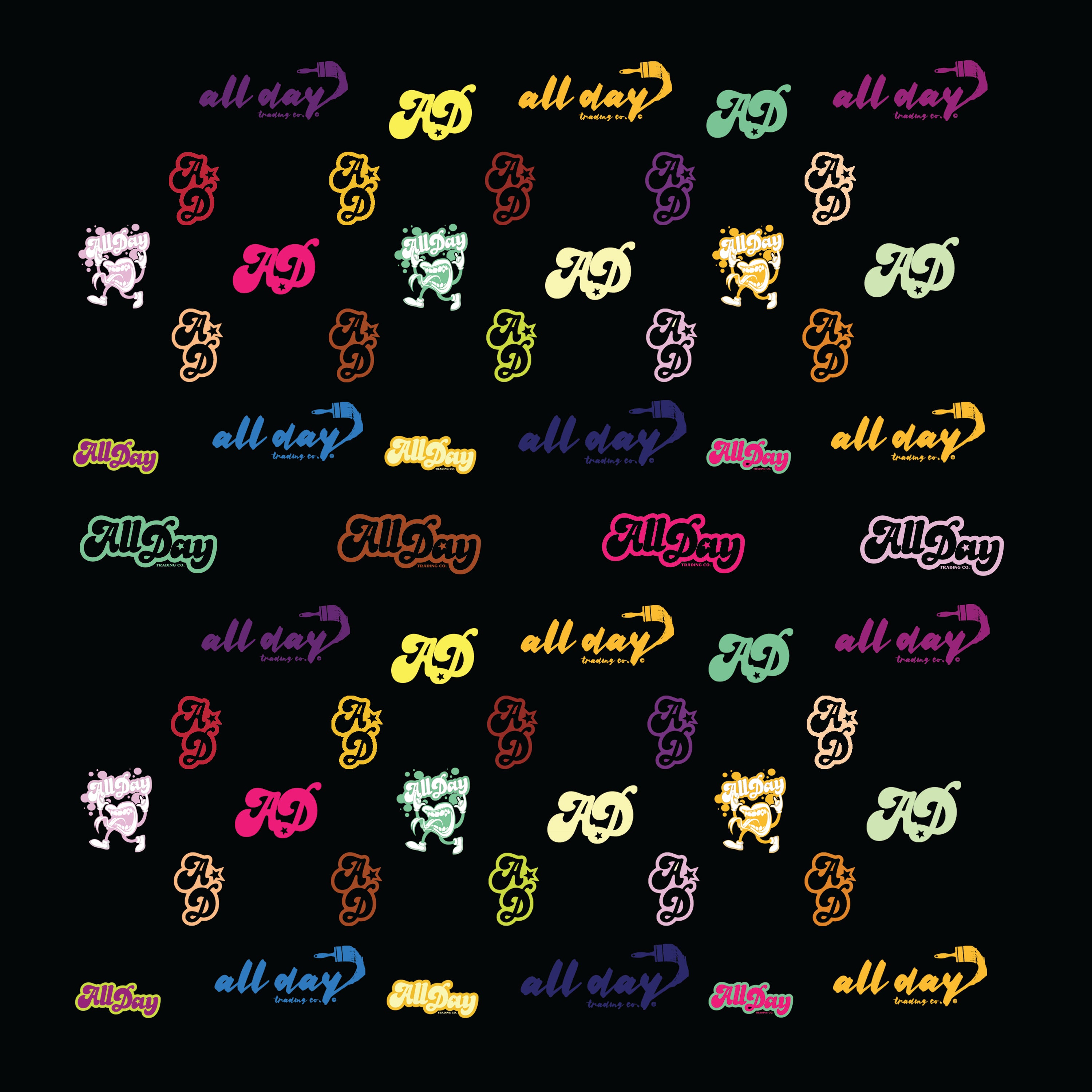 Banner with all "ALL DAY" logos